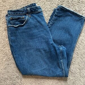 Abercrombie & Fitch High Rise 90’s Straght Curve Love Blue Jeans